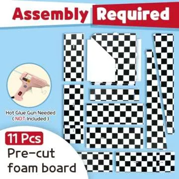 Marquee Numbers Race Car Birthday-Decorations: 3ft Large Fast One Party Decor Boy 4th 14th Big Light Up Cardboard Number 4