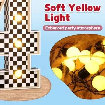 Marquee Numbers Race Car Birthday-Decorations: 3ft Large Fast One Party Decor Boy 4th 14th Big Light Up Cardboard Number 4