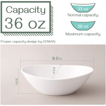 DOWAN 9" Large Serving Bowls Set of 4 for Parties
