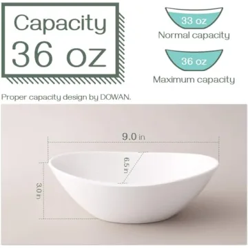 DOWAN 9" Large Serving Bowls Set of 4 for Parties