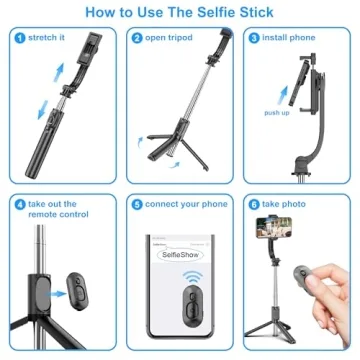 SelfieShow Selfie Stick Tripod with Wireless Remote