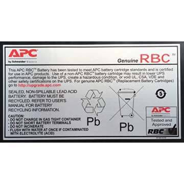 APC UPS Battery Replacement, APCRBC123, for APC UPS Models BR1000G, BX1350M, BN1350G, BX1000G, BX1300G, SMT750RM2U, SMT750RM2UC, SMT750RM2UNC and select others