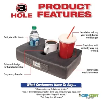 Cup Cozy Pillow - Best Couch/Bed/Car Drink Holder