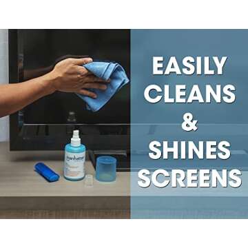 Manhattan Screen & Keyboard Cleaner Kit - Non-Alcohol Spray, Cloth, Brush for Electronics