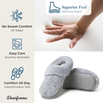 Dearfoams Women's Stylish Chenille Clog Slippers