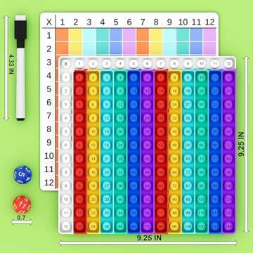 Multiplication Chart Pop It - Multiplication Game Board, Multiplication Pop It Math Games 12x12 Multiplication Table for Kids Learning, Multiplication Machine Times Table
