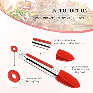 Mudder Mini Silicone Tongs – Small, Colorful Kitchen Tools