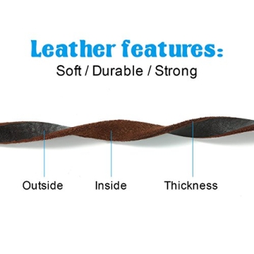 FOCUSPET Leather Dog Leash for Walking and Training