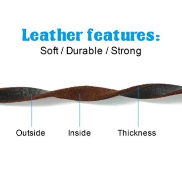 FOCUSPET Leather Dog Leash for Walking and Training