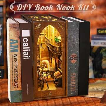 CRIOLPO Book Nook Kit - DIY 3D Doll House Puzzle for Adults
