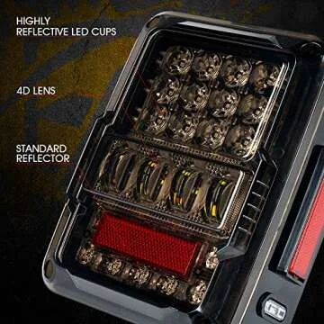 Xprite Smoked LED Tail Lights for 2007-2018 Jeep Wrangler JK