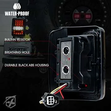 Xprite Smoked LED Tail Lights for 2007-2018 Jeep Wrangler JK