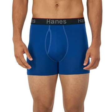 Hanes Total Support Pouch Men's Boxer Brief Underwear, Anti-Chafing, Moisture-Wicking Odor Control, ...