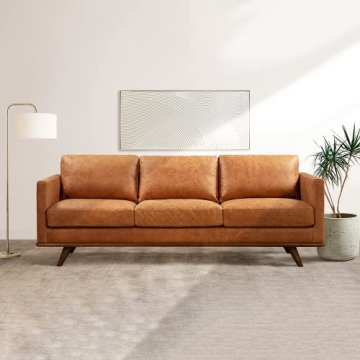 Elegant Chesterfield Sofa in Full-Grain Leather - Nolita 85"