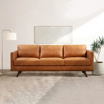 Elegant Chesterfield Sofa in Full-Grain Leather - Nolita 85"
