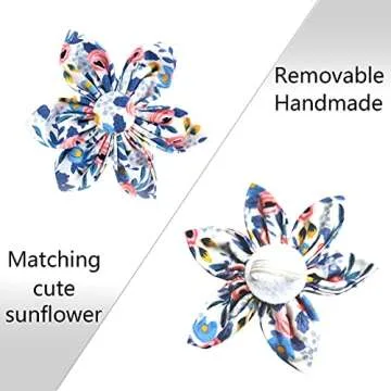 LEJGEQR Floral Girl Dog Collar,Cotton Dog Collars for Dogs Female Dog Collar with Flower Fall Cute Dog Collars with Quick Release Buckle Puppy Collars Pet Dog Collar for Small Medium Large Dogs