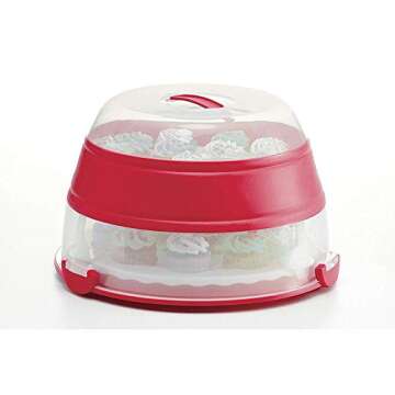 Prepworks by Progressive Collapsible Cupcake and Cake Carrier, 24 Cupcakes, 2 Layer, Easy to Transpo...