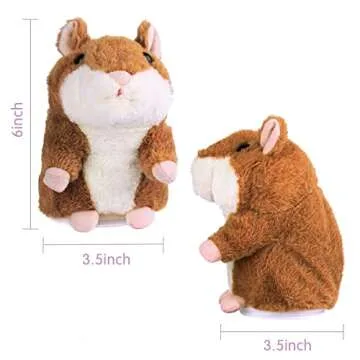 Homily Talking Hamster, Repeats What You Say Plush Animal Toy Electronic Hamster Mouse for Boys, Girls & Baby Gift