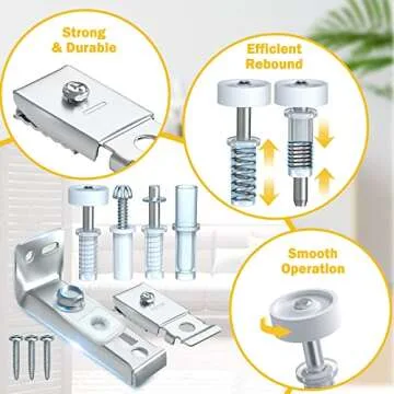 Bi-fold Door Hardware Repair Kit - 4 Pack Closet Door Hardware Set for 24 36 72 inch Track Folding Doors Accordian Pantry Hardware Replacement Parts Include Tops & Bottom Pivots, Bracket & Guide Wheel
