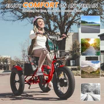 MOPHOTO Electric Trike for Adults, 20" Fat Tire Performance