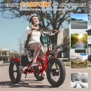 MOPHOTO Electric Trike for Adults, 20" Fat Tire Performance