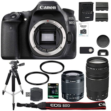 Canon EOS 80D Digital SLR Camera Bundle with Accessory Kit