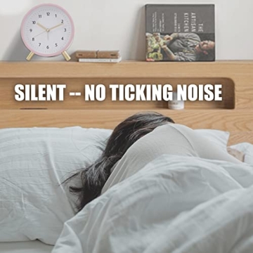 AOLOX 4.5" Quiet Analog Alarm Clock with Backlight