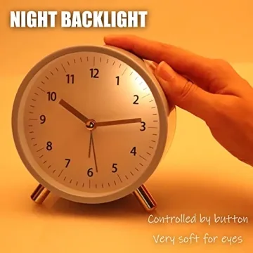 AOLOX 4.5" Quiet Analog Alarm Clock with Backlight