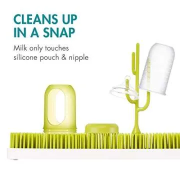 Boon Nursh Reusable Replacement Pouch with Collapsible Silicone Pouch Design - Everyday Baby Essentials - Stage 2 Medium Flow Baby Bottles - Gray - 8 Oz