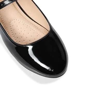 Rekayla Women's Mary Jane Shoes - Comfortable Slip-on Ballet Flats in Black