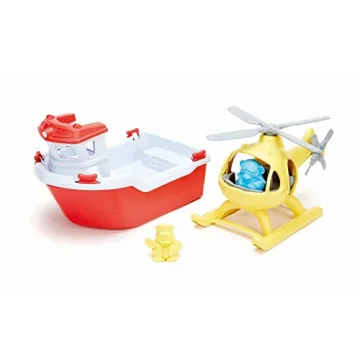 Green Toys Rescue Boat and Helicopter - Safe and Fun