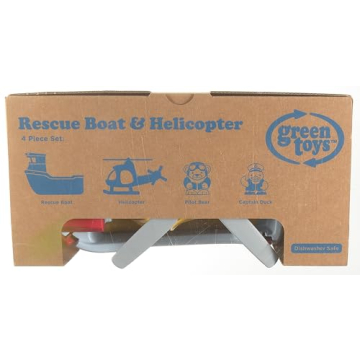 Green Toys Rescue Boat and Helicopter - Safe and Fun