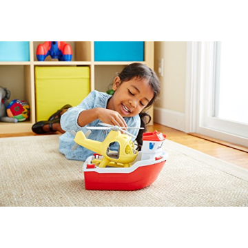 Green Toys Rescue Boat and Helicopter - Safe and Fun