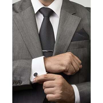 Premium Men’s Gift Tie Set Silky Necktie Pocket Squares Tie Clips Cufflinks For Men