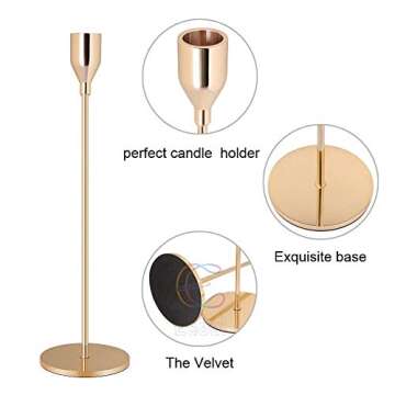 Elegant Gold Brass Candle Holders Set Perfect for Any Occasion