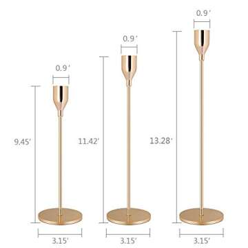 Elegant Gold Brass Candle Holders Set Perfect for Any Occasion