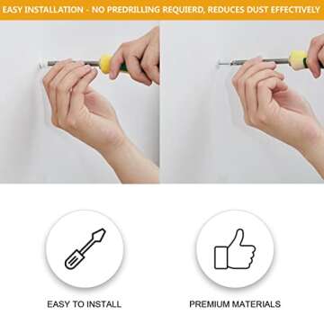 KURUI #8 Self Drilling Drywall Anchors, 100PCs Dry Wall Anchors and Screws Kit for Hanging Sheetrock, 50 Self-Tapping Plastic Drywall Hangers 50 Sheet Rock Screws, Heavy Duty 75LB Hanging
