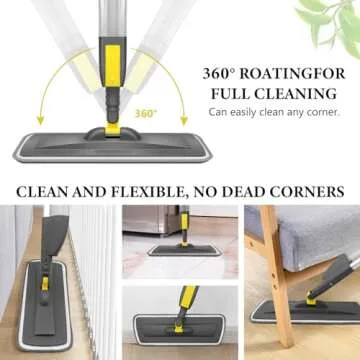 NileHome Spray Mop with Refillable Bottle and Replacement Pads