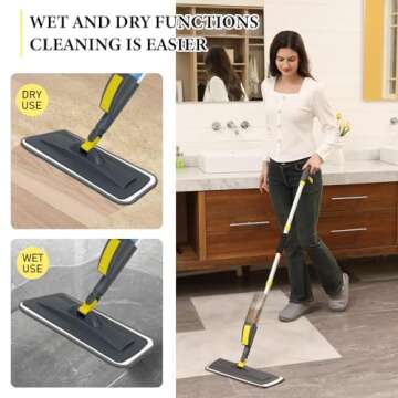 NileHome Spray Mop with Refillable Bottle and Replacement Pads