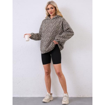 Stylish Eutten Women's Oversized Leopard Print Hoodie