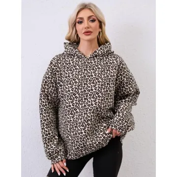 Stylish Eutten Women's Oversized Leopard Print Hoodie