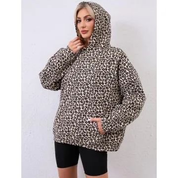 Stylish Eutten Women's Oversized Leopard Print Hoodie