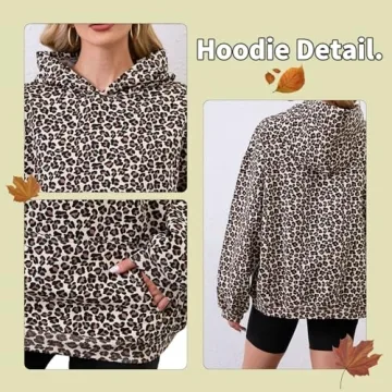 Stylish Eutten Women's Oversized Leopard Print Hoodie