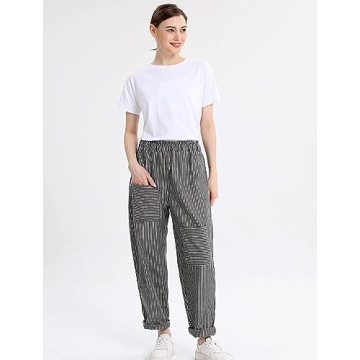 Wide Leg Harem Pants for Women - Casual Cotton Linen Style
