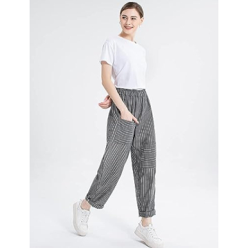 Wide Leg Harem Pants for Women - Casual Cotton Linen Style