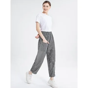 Wide Leg Harem Pants for Women - Casual Cotton Linen Style