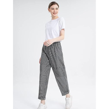 Wide Leg Harem Pants for Women - Casual Cotton Linen Style
