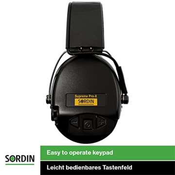 Sordin Supreme Pro-X Ear Defenders for Hunting & Shooting - Active & Electronic - Leather Band & Gel Kits - Black Ear Muffs