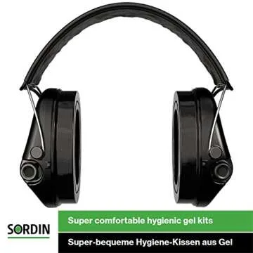 Sordin Supreme Pro-X Ear Defenders for Hunting & Shooting - Active & Electronic - Leather Band & Gel Kits - Black Ear Muffs