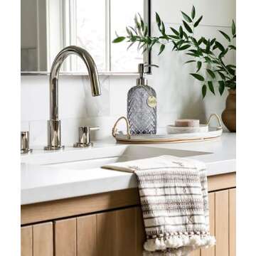 JASAI 18Oz Gray Glass Soap Dispenser with Rust Proof Pump, Refillable Kitchen Soap Dispenser for Dish Soap, Bathroom Soap Dispenser for Dispense Hand soap, Lotion.